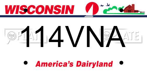 114VNA Wisconsin License Plate