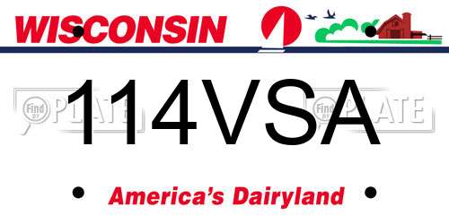 114VSA Wisconsin License Plate