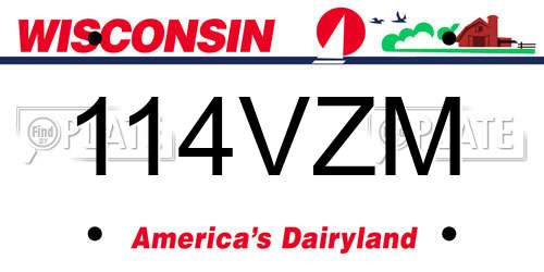 114VZM Wisconsin License Plate