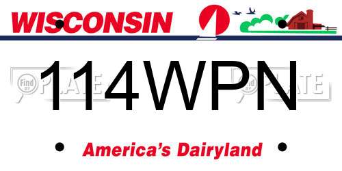 114WPN Wisconsin License Plate