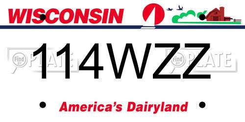 114WZZ Wisconsin License Plate