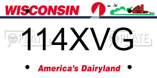 114XVG Wisconsin License Plate