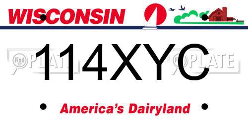 114XYC Wisconsin License Plate