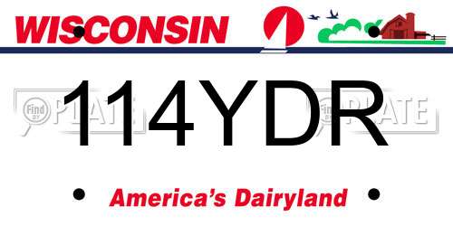 114YDR Wisconsin License Plate