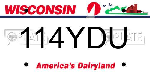 114YDU Wisconsin License Plate