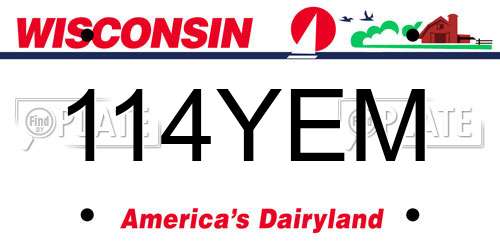 114YEM Wisconsin License Plate