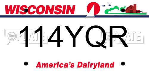 114YQR Wisconsin License Plate