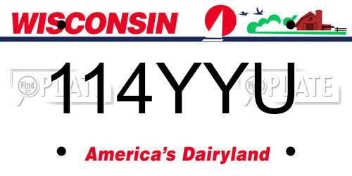 114YYU Wisconsin License Plate