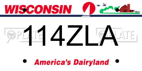 114ZLA Wisconsin License Plate
