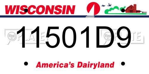 11501D9 Wisconsin License Plate
