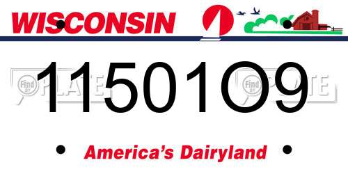 11501O9 Wisconsin License Plate