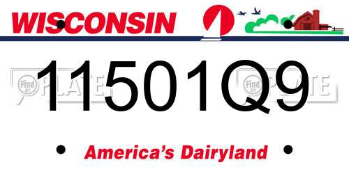11501Q9 Wisconsin License Plate