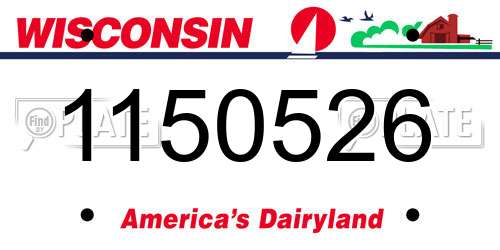 1150526 Wisconsin License Plate