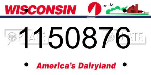 1150876 Wisconsin License Plate