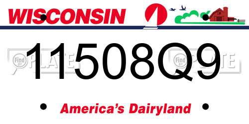 11508Q9 Wisconsin License Plate