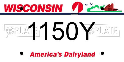 1150Y Wisconsin License Plate