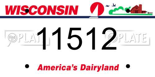 11512 Wisconsin License Plate