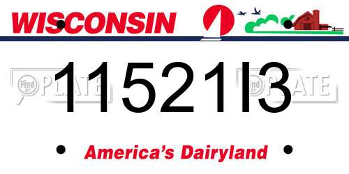 11521I3 Wisconsin License Plate