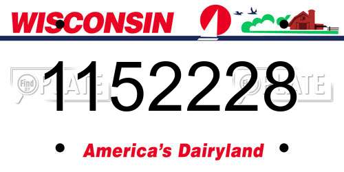 1152228 Wisconsin License Plate