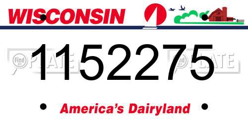 1152275 Wisconsin License Plate