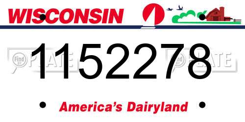 1152278 Wisconsin License Plate