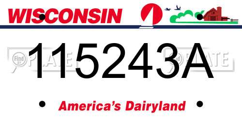 115243A Wisconsin License Plate
