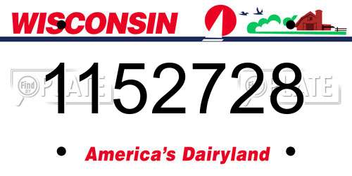 1152728 Wisconsin License Plate
