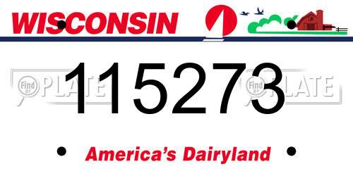 115273 Wisconsin License Plate