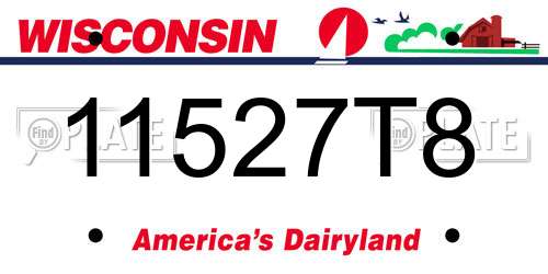 11527T8 Wisconsin License Plate