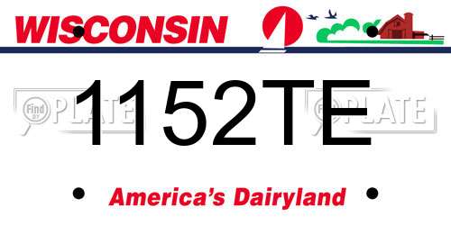 1152TE Wisconsin License Plate