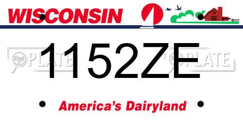 1152ZE Wisconsin License Plate