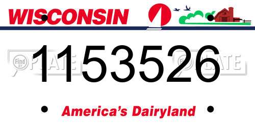 1153526 Wisconsin License Plate