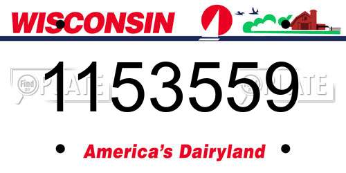 1153559 Wisconsin License Plate