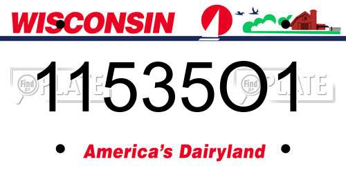 11535O1 Wisconsin License Plate