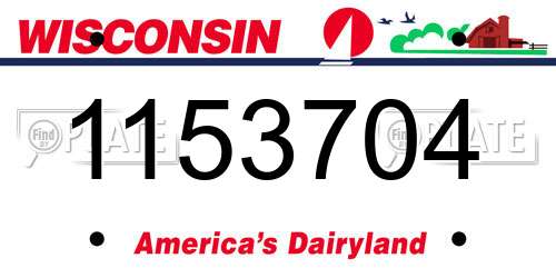 1153704 Wisconsin License Plate