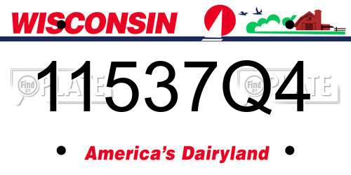 11537Q4 Wisconsin License Plate