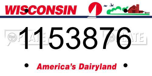 1153876 Wisconsin License Plate
