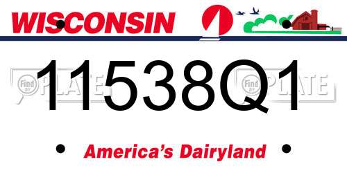 11538Q1 Wisconsin License Plate