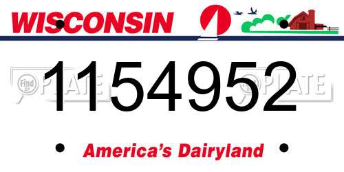 1154952 Wisconsin License Plate