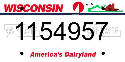 1154957 Wisconsin License Plate