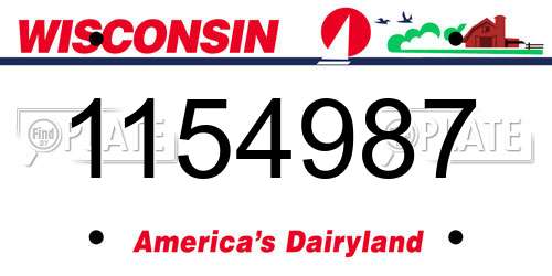 1154987 Wisconsin License Plate