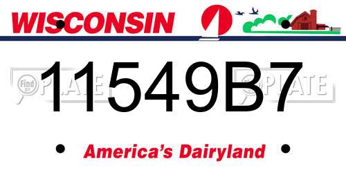 11549B7 Wisconsin License Plate