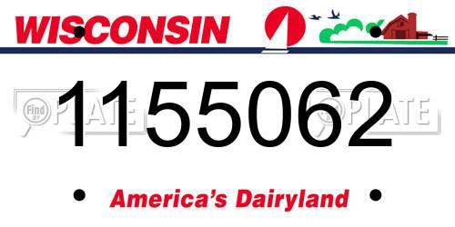 1155062 Wisconsin License Plate