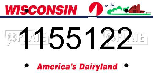 1155122 Wisconsin License Plate