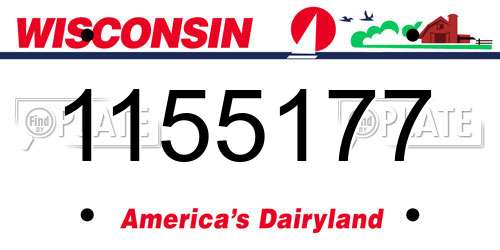 1155177 Wisconsin License Plate