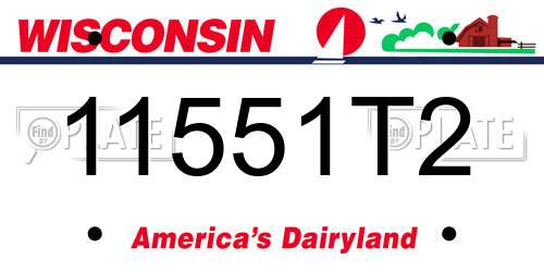 11551T2 Wisconsin License Plate