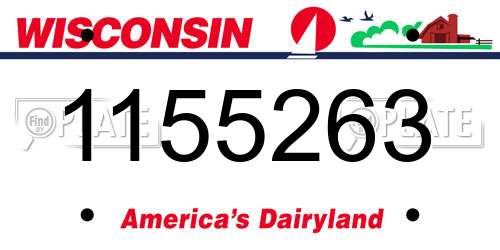 1155263 Wisconsin License Plate