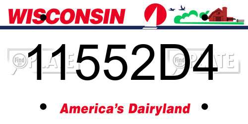 11552D4 Wisconsin License Plate