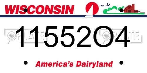 11552O4 Wisconsin License Plate