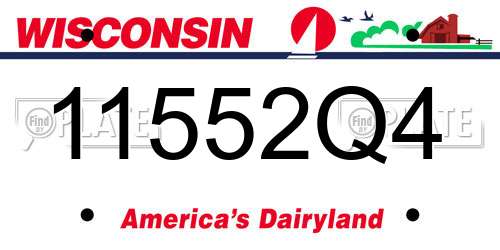 11552Q4 Wisconsin License Plate
